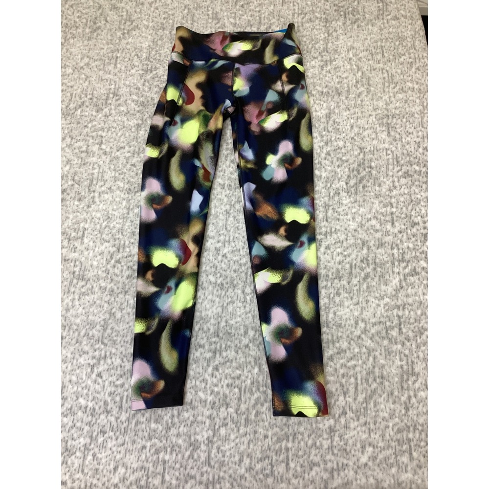DSG Girls Momentum 2.0 High-Rise Leggings Frosted Flower Pure Black Size M 10-12